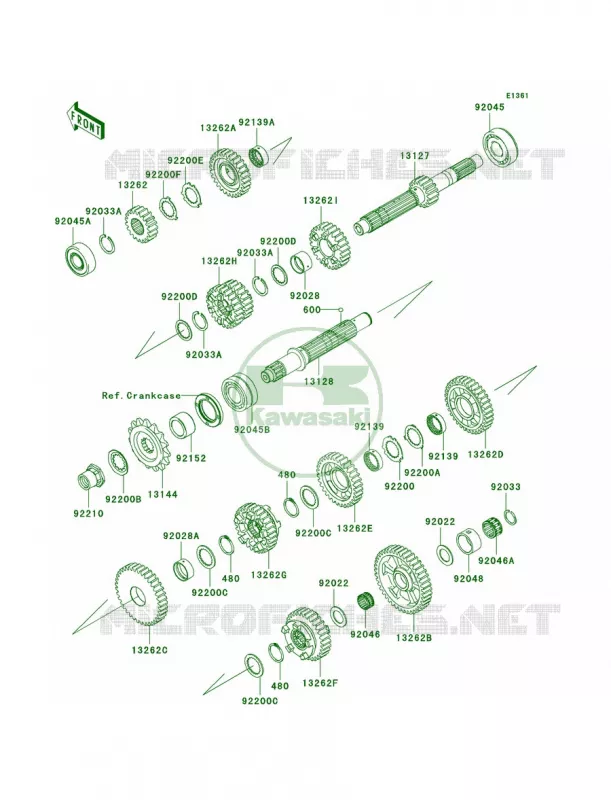 Transmission Kawasaki MOTOS 1400 2007 Ninja ZX-14  ZX1400A7F