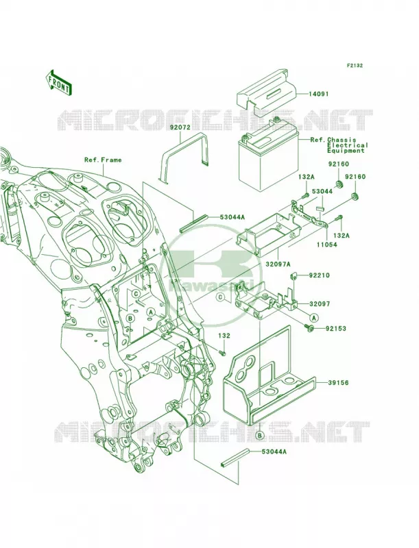Battery Case Kawasaki MOTOS 1400 2007 Ninja ZX-14  ZX1400A7FA