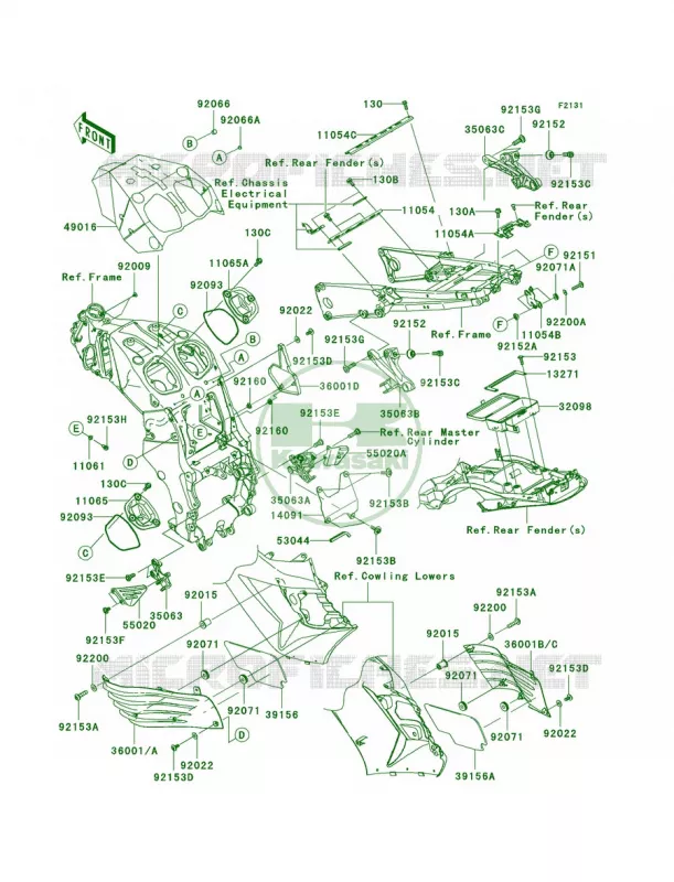 Frame Fittings Kawasaki MOTOS 1400 2007 Ninja ZX-14  ZX1400A7FA