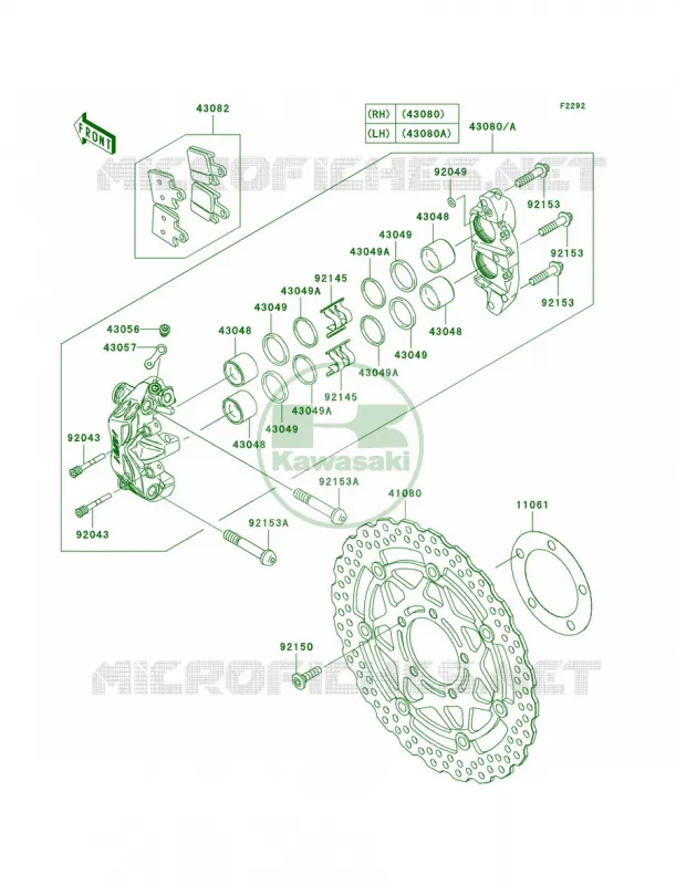 Front Brake Kawasaki MOTOS 1400 2007 Ninja ZX-14  ZX1400A7FA
