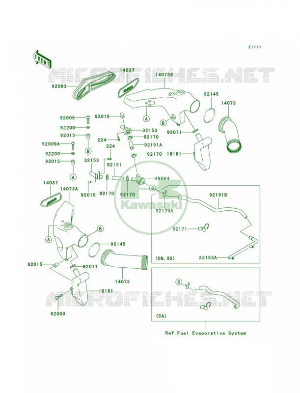 Air Duct Kawasaki MOTOS 600 2007 ZZR600  ZX600J7F