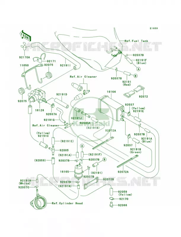 Fuel Evaporative SystemCA Kawasaki MOTOS 600 2007 ZZR600  ZX600J7F