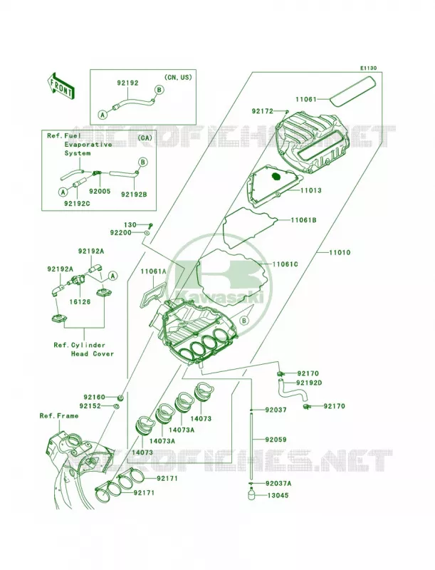 Air Cleaner Kawasaki MOTOS 600 2007 Ninja ZX-6R  ZX600P7F