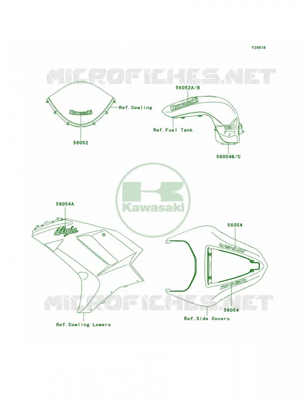 DecalsOrangeP7F Kawasaki MOTOS 600 2007 Ninja ZX-6R  ZX600P7F