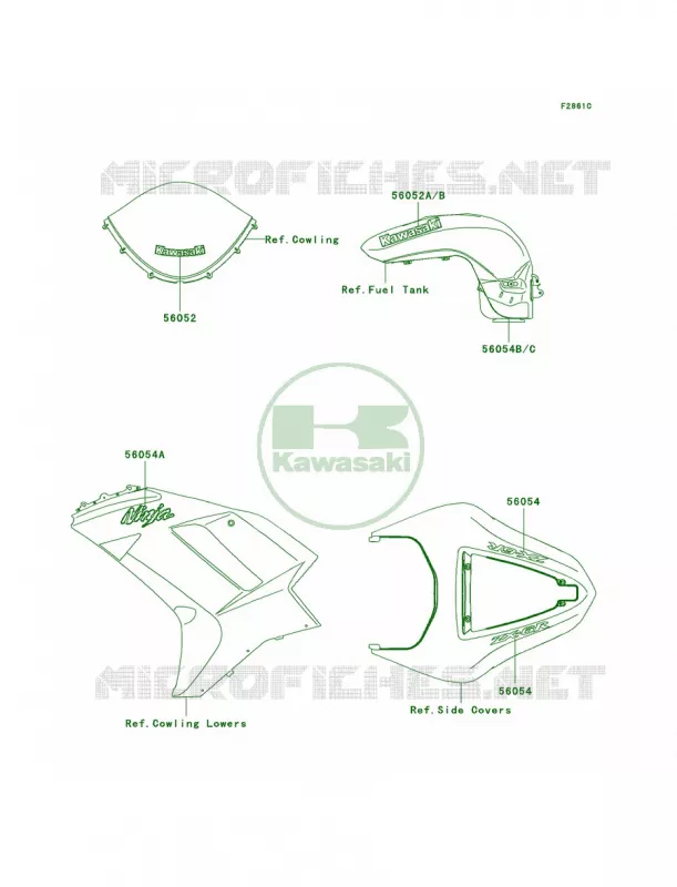 DecalsRedP7F Kawasaki MOTOS 600 2007 Ninja ZX-6R  ZX600P7F