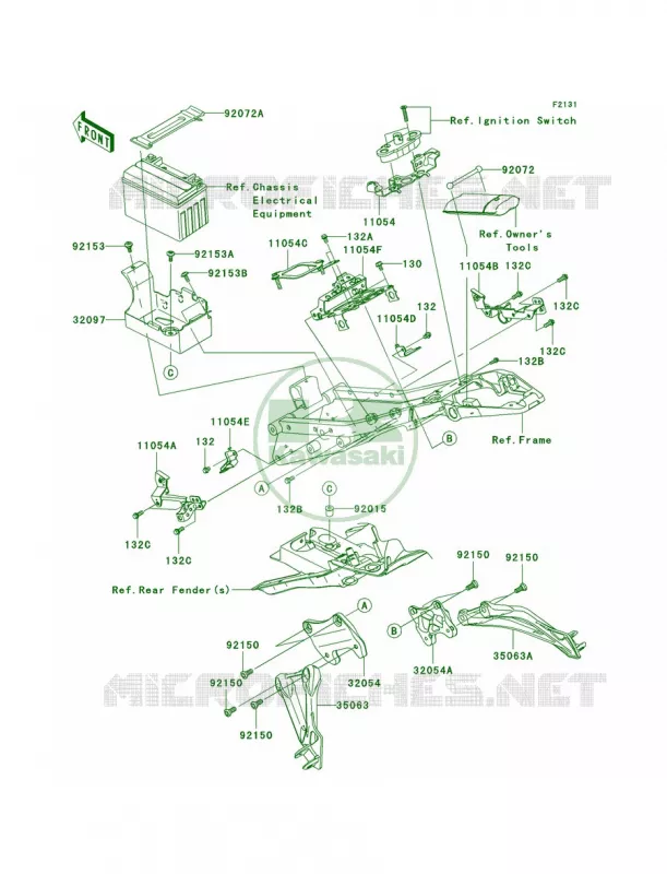 Frame FittingsRear Kawasaki MOTOS 600 2007 Ninja ZX-6R  ZX600P7F