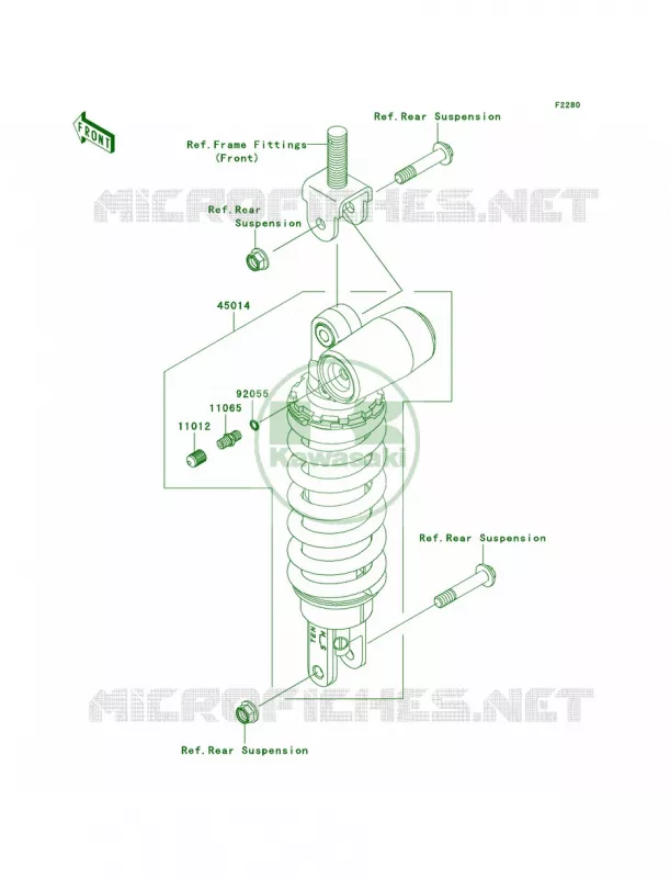 Shock Absorbers Kawasaki MOTOS 600 2007 Ninja ZX-6R  ZX600P7F