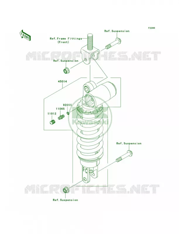 Shock Absorbers Kawasaki MOTOS 600 2007 Ninja ZX-6R  ZX600P7F