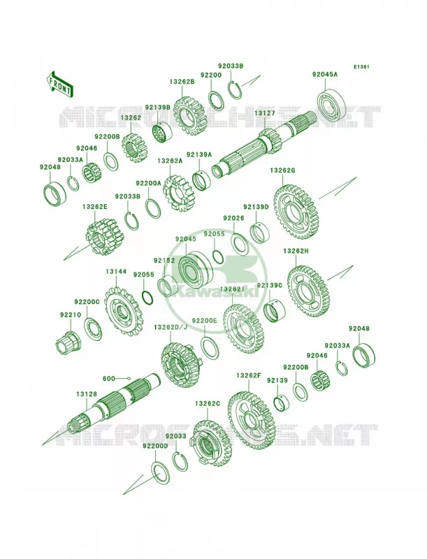Transmission Kawasaki MOTOS 600 2007 Ninja ZX-6R  ZX600P7F