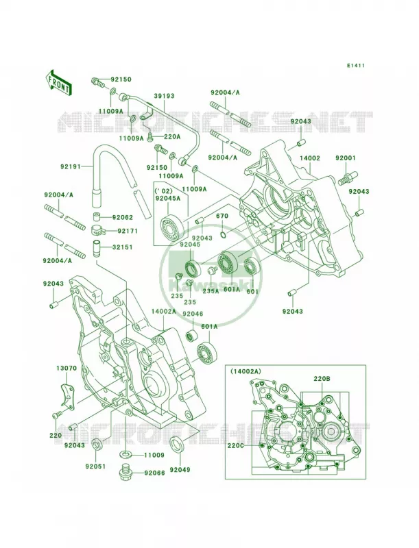 Crankcase Kawasaki MOTOS 110 2003 KLX110  KLX110-A2