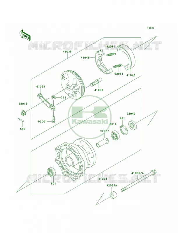 Front Hub Kawasaki MOTOS 110 2003 KLX110  KLX110-A2