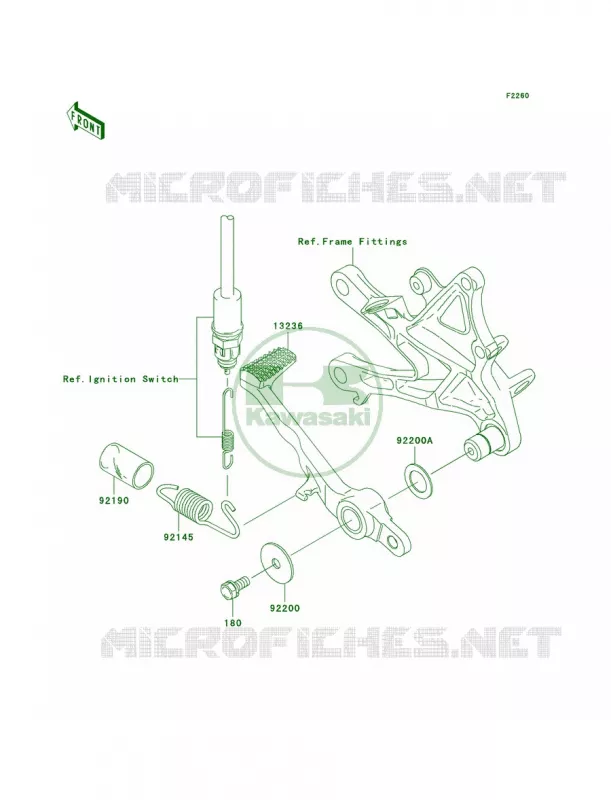 Brake Pedal Kawasaki MOTOS 1000 2006 Ninja ZX-10R  ZX1000D6F
