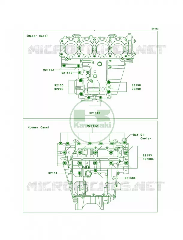 Crankcase Bolt Pattern Kawasaki MOTOS 1000 2006 Ninja ZX-10R  ZX1000D6F