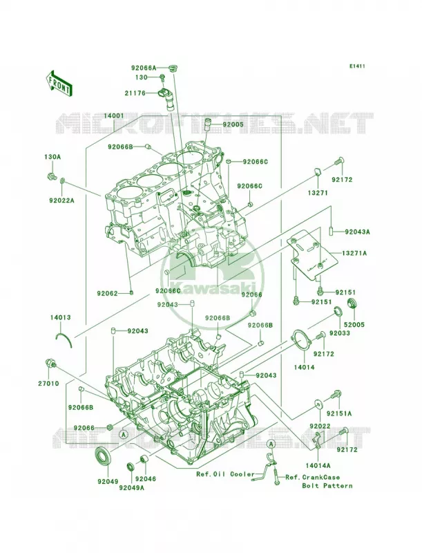 Crankcase Kawasaki MOTOS 1000 2006 Ninja ZX-10R  ZX1000D6F