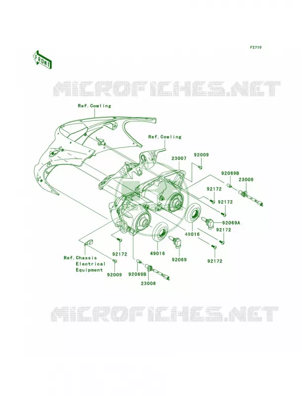 Headlights Kawasaki MOTOS 1000 2006 Ninja ZX-10R  ZX1000D6F