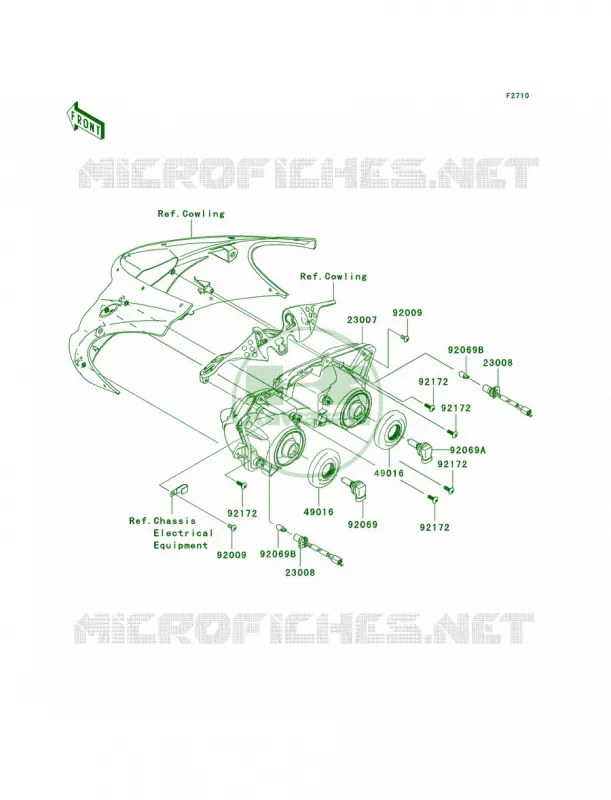 Headlights Kawasaki MOTOS 1000 2006 Ninja ZX-10R  ZX1000D6F