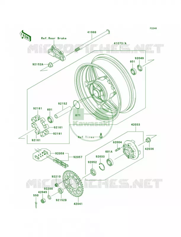 Rear Hub Kawasaki MOTOS 1000 2006 Ninja ZX-10R  ZX1000D6F