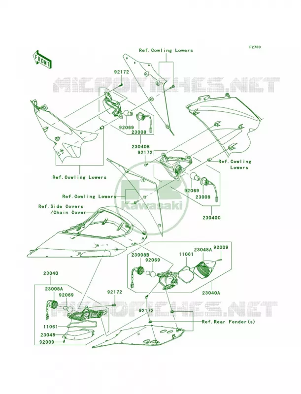 Turn Signals Kawasaki MOTOS 1000 2006 Ninja ZX-10R  ZX1000D6F