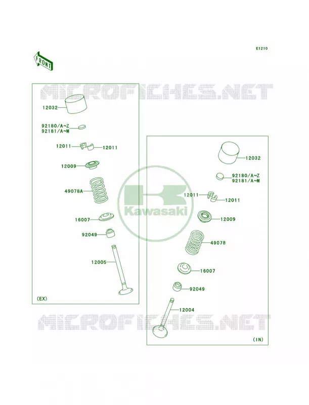 Valves Kawasaki MOTOS 1000 2006 Ninja ZX-10R  ZX1000D6F