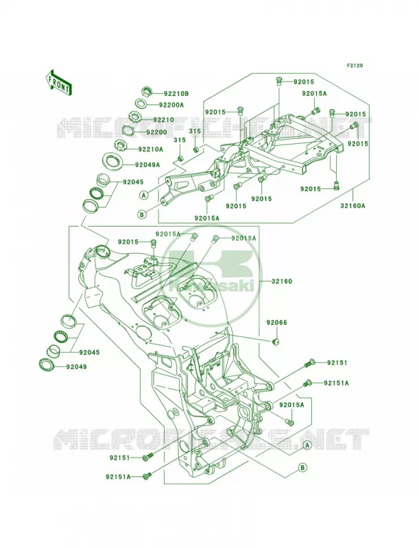 Frame Kawasaki MOTOS 1200 2006 Ninja ZX-12R  ZX1200B6F