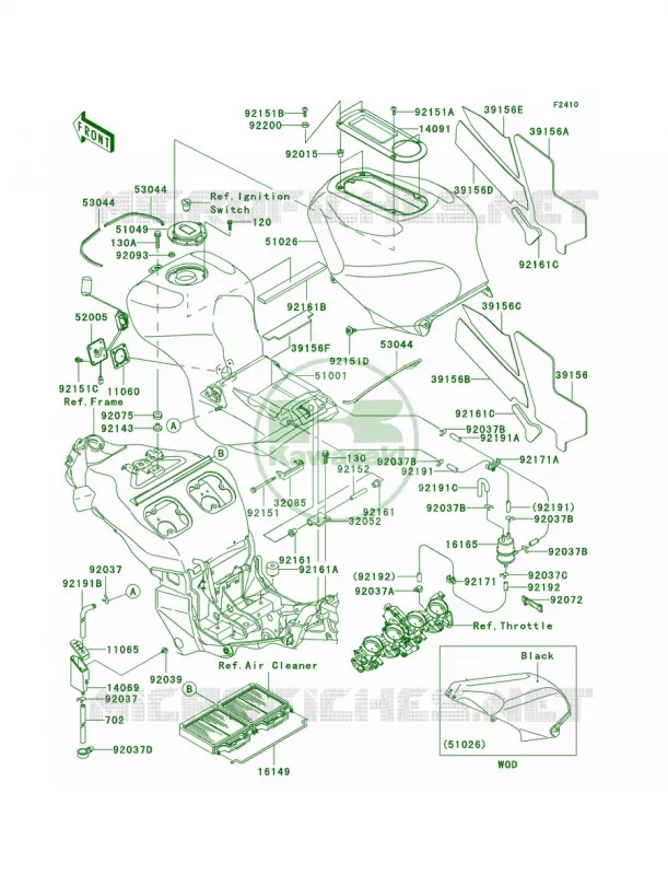 Fuel Tank Kawasaki MOTOS 1200 2006 Ninja ZX-12R  ZX1200B6F