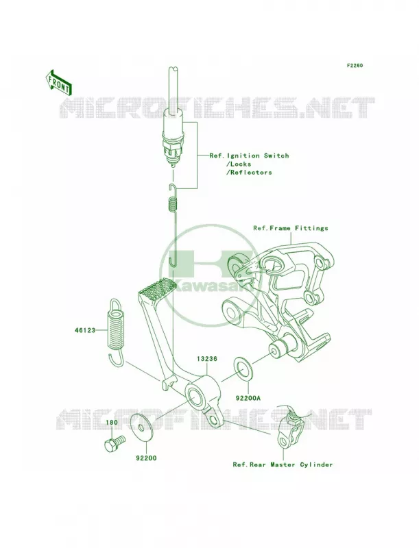 Brake PedalTorque Link Kawasaki MOTOS 1400 2006 Ninja ZX-14  ZX1400A6F