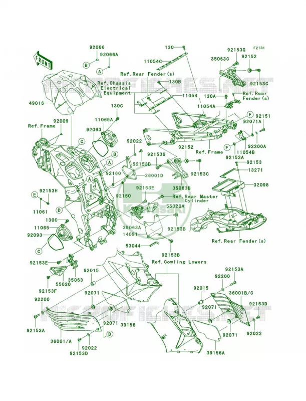 Frame Fittings Kawasaki MOTOS 1400 2006 Ninja ZX-14  ZX1400A6F