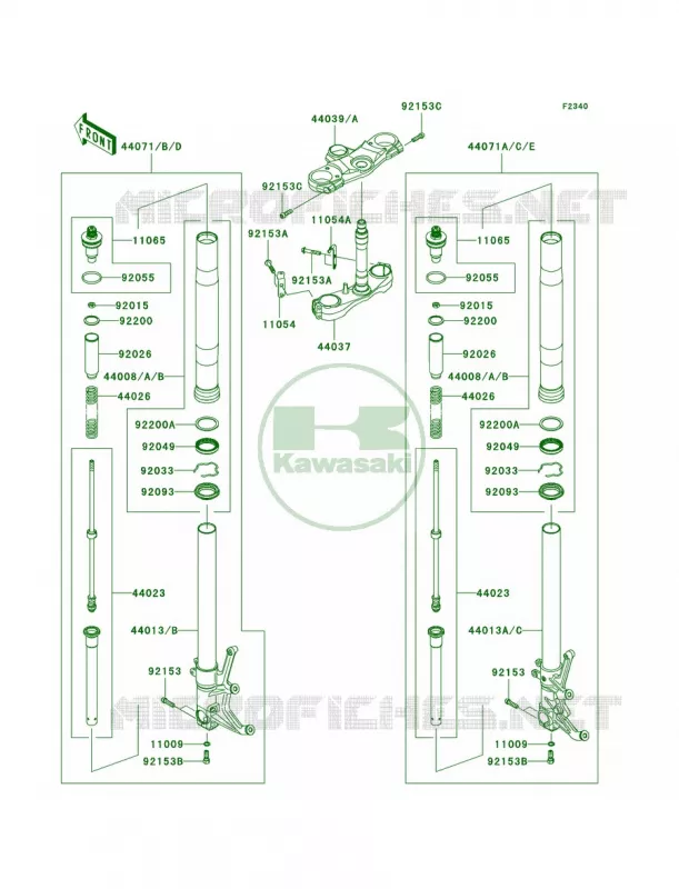 Front Fork Kawasaki MOTOS 1400 2006 Ninja ZX-14  ZX1400A6F