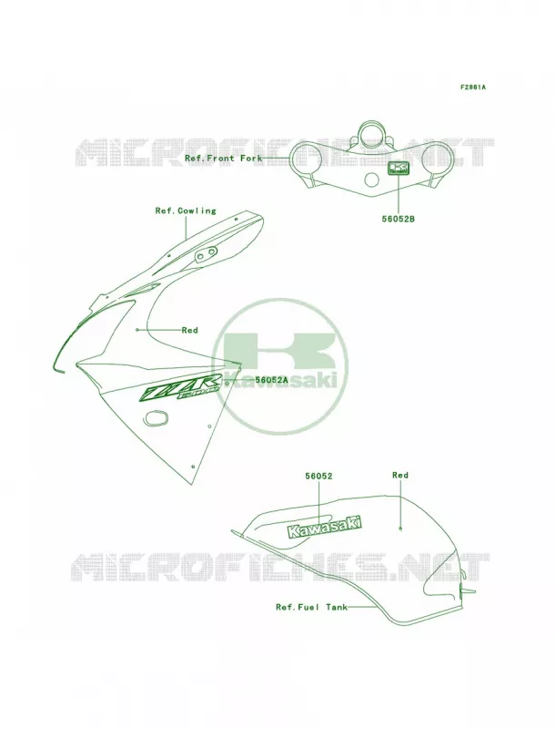 DecalsRedJ7FCAUS Kawasaki MOTOS 600 2006 ZZR600  ZX600J6F