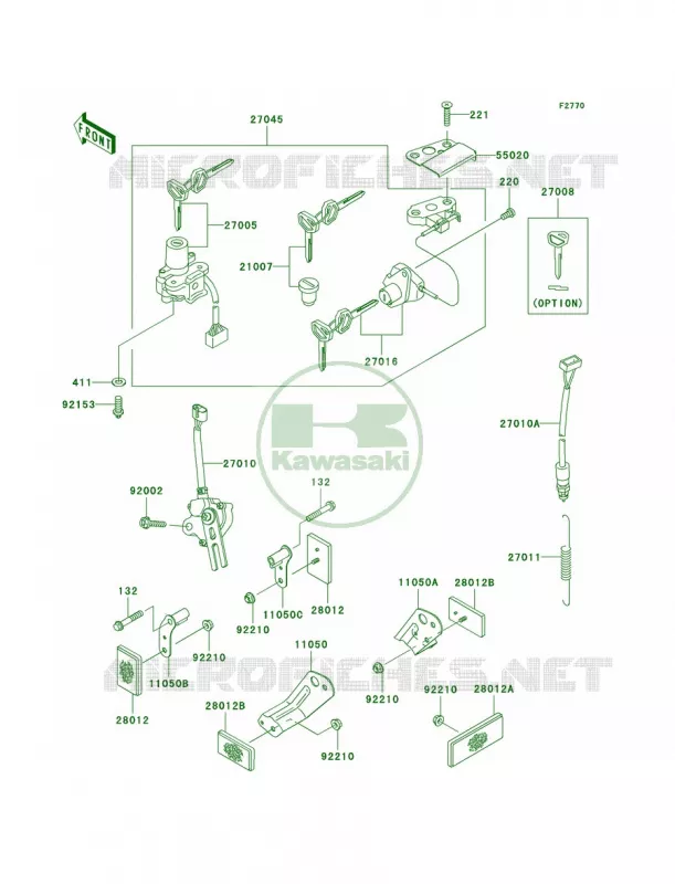 Ignition SwitchLocksReflectors Kawasaki MOTOS 600 2006 ZZR600  ZX600J6F
