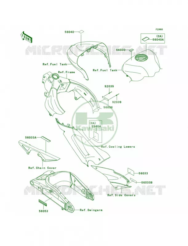 Labels Kawasaki MOTOS 600 2006 Ninja ZX-6RR  ZX600N6F