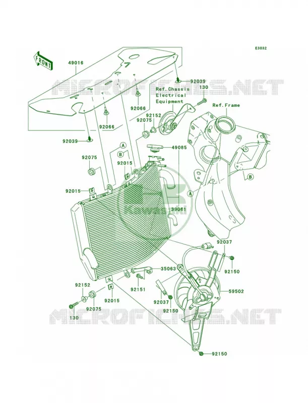 Radiator Kawasaki MOTOS 600 2006 Ninja ZX-6RR  ZX600N6F