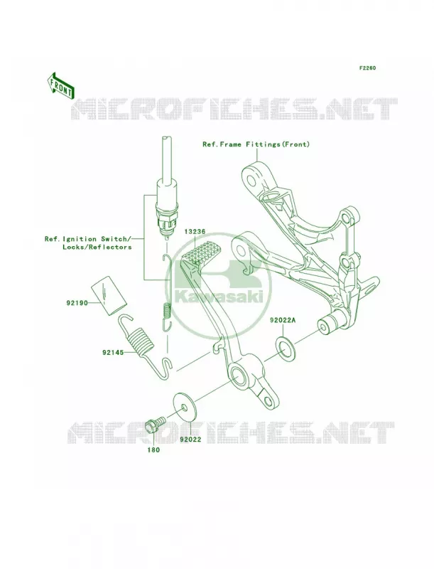 Brake PedalTorque Link Kawasaki MOTOS 636 2006 Ninja ZX-6R  ZX636D6F
