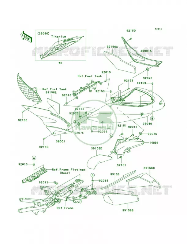 Side Covers Kawasaki MOTOS 636 2006 Ninja ZX-6R  ZX636D6F