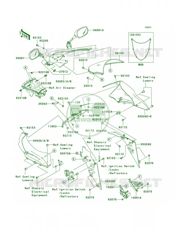 Cowling Kawasaki MOTOS 1000 2005 Ninja ZX-10R  ZX1000-C2