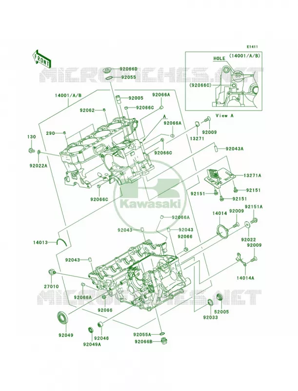 Crankcase Kawasaki MOTOS 1000 2005 Ninja ZX-10R  ZX1000-C2
