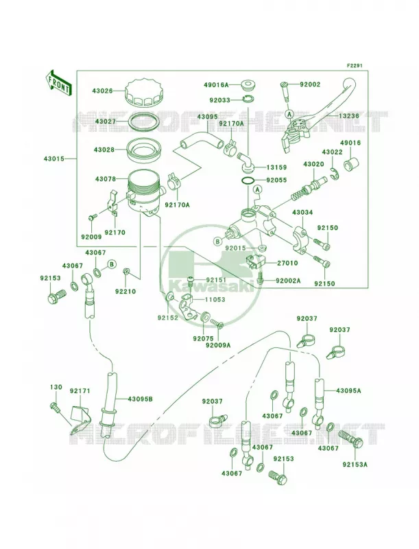 Front Master Cylinder Kawasaki MOTOS 1000 2005 Ninja ZX-10R  ZX1000-C2