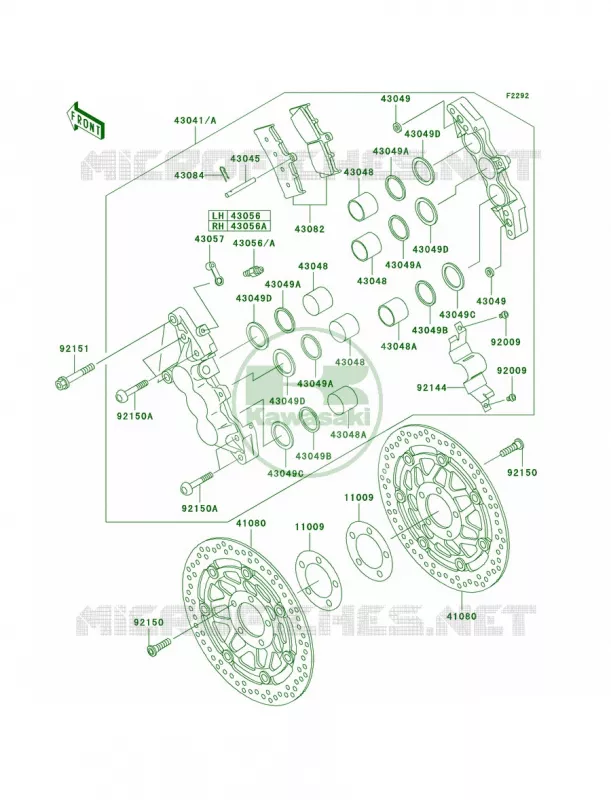 Front BrakeB1B2 Kawasaki MOTOS 1200 2005 Ninja ZX-12R  ZX1200-B4