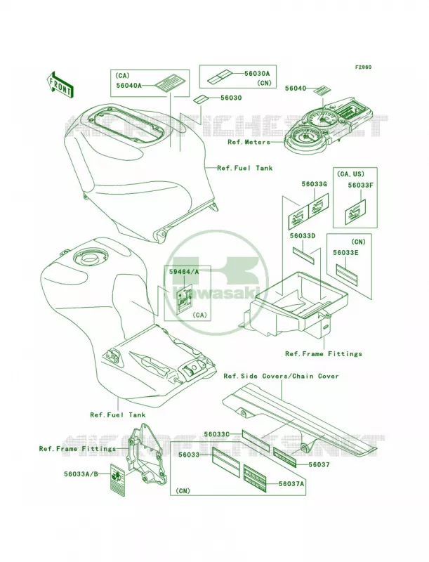 Labels Kawasaki MOTOS 1200 2005 Ninja ZX-12R  ZX1200-B4