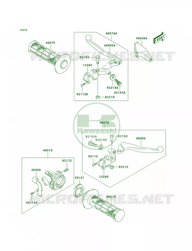 Handle Lever Kawasaki MOTOS 125 2003 KLX125  KLX125-A1
