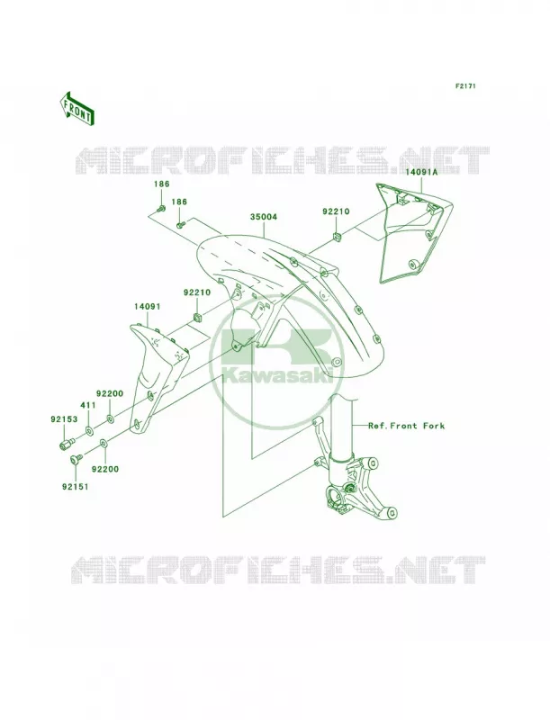 Front Fenders Kawasaki MOTOS 600 2005 Ninja ZX-6RR  ZX600-N1