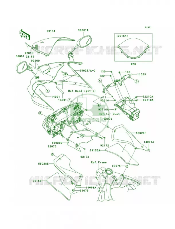 Cowling Kawasaki MOTOS 636 2005 Ninja ZX-6R  ZX636-C1
