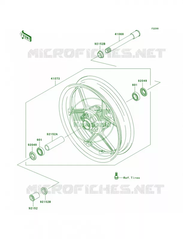Front Wheel Kawasaki MOTOS 636 2005 Ninja ZX-6R  ZX636-C1
