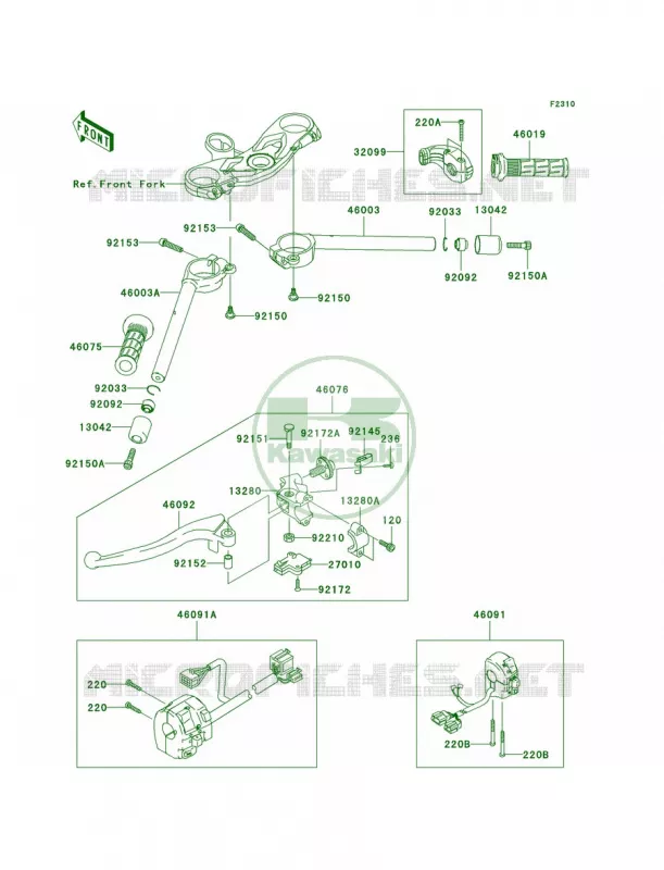 Handlebar Kawasaki MOTOS 636 2005 Ninja ZX-6R  ZX636-C1