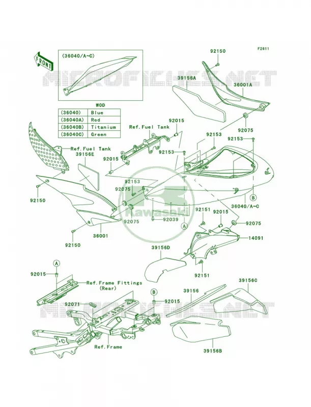 Side Covers Kawasaki MOTOS 636 2005 Ninja ZX-6R  ZX636-C1