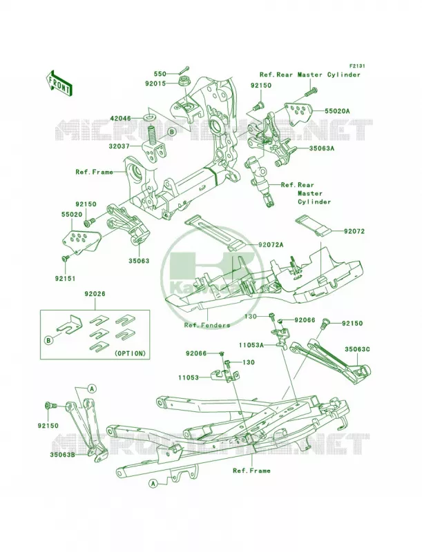 Frame Fittings Kawasaki MOTOS 1000 2004 Ninja ZX-10R  ZX1000-C1