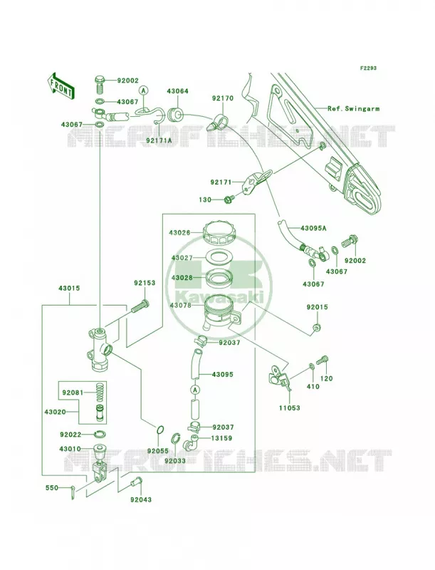 Rear Master Cylinder Kawasaki MOTOS 1000 2004 Ninja ZX-10R  ZX1000-C1