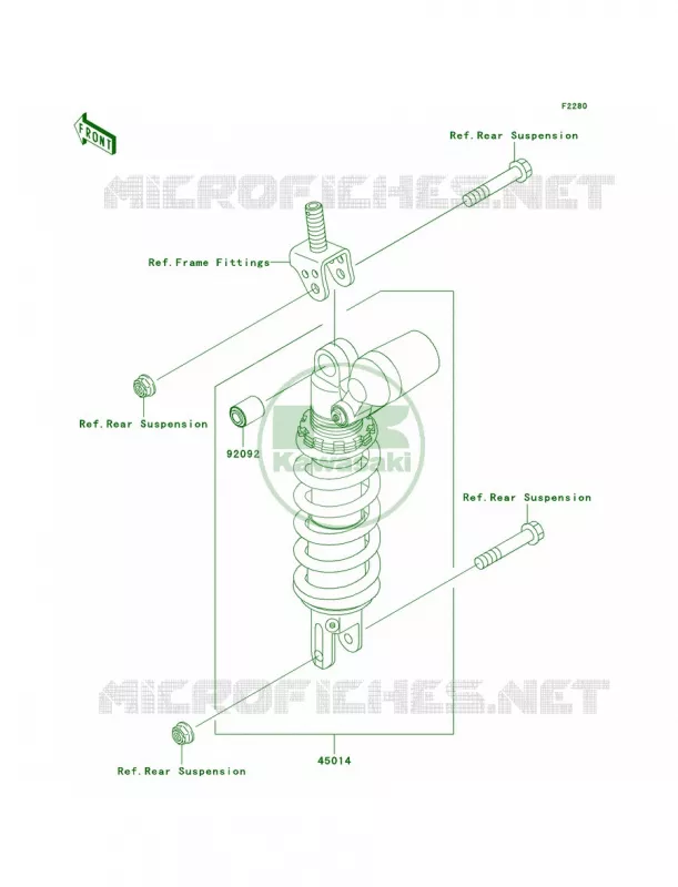 Shock Absorbers Kawasaki MOTOS 1000 2004 Ninja ZX-10R  ZX1000-C1