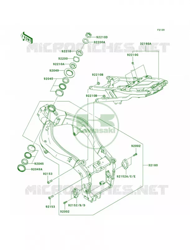 Frame Kawasaki MOTOS 600 2004 Ninja ZX-6RR  ZX600-M1