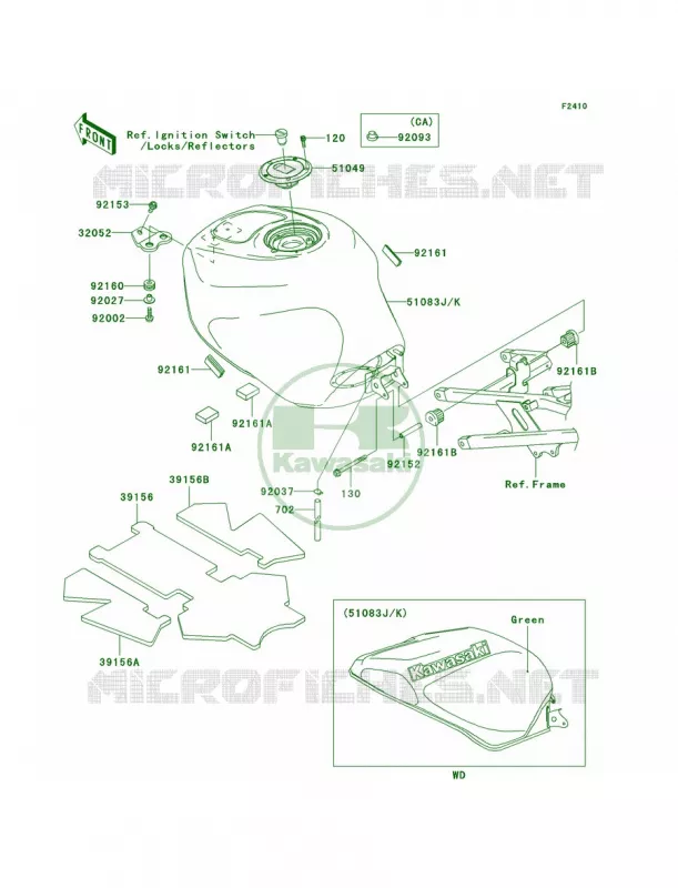 Fuel Tank Kawasaki MOTOS 600 2004 Ninja ZX-6RR  ZX600-M1